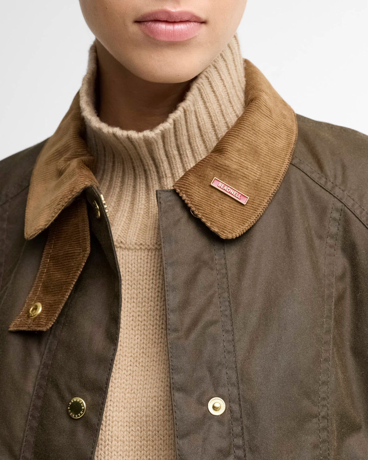 Veste cirée Barbour Icons Beadnell beech birch pour femme, troisième vue