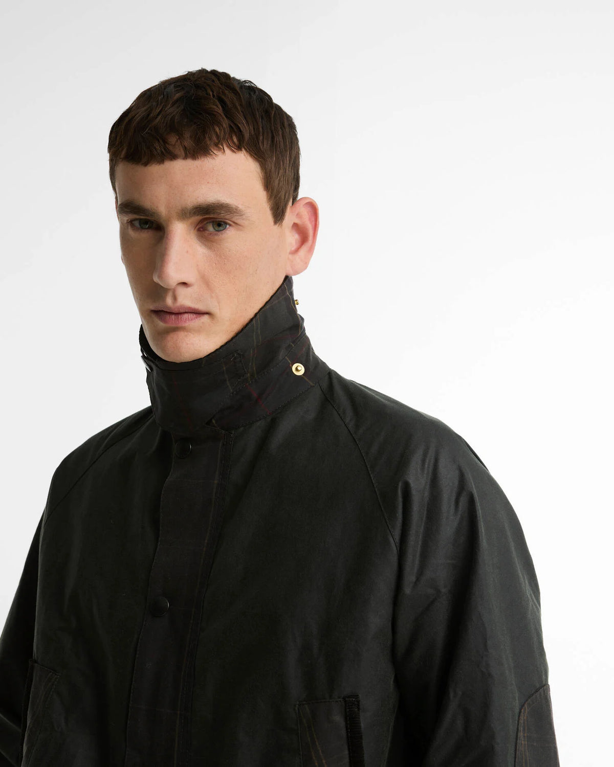 Veste cirée Barbour Patch Bedale sage evergreen pour homme, quatrième vue