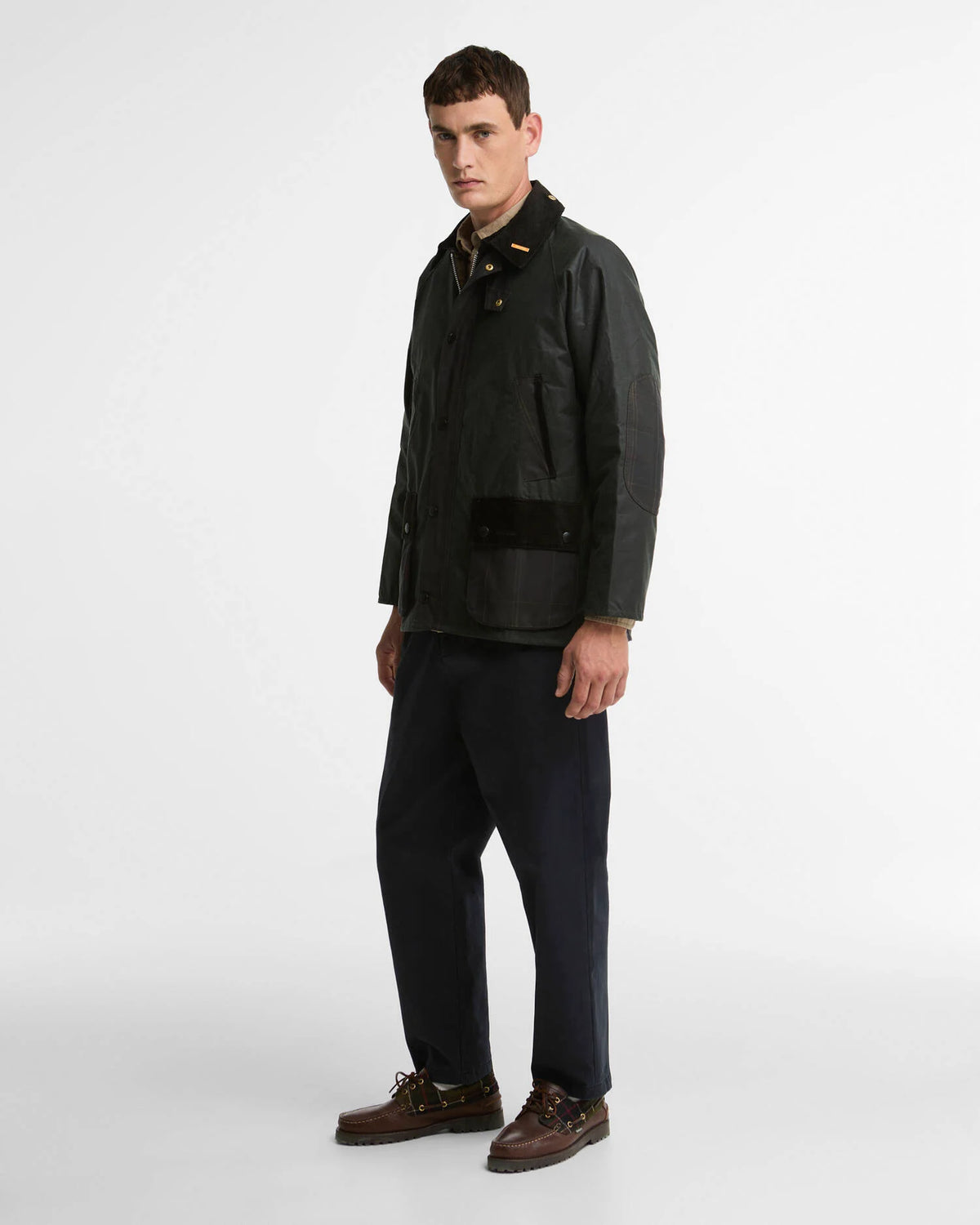 Veste cirée Barbour Patch Bedale sage evergreen pour homme, sixième vue