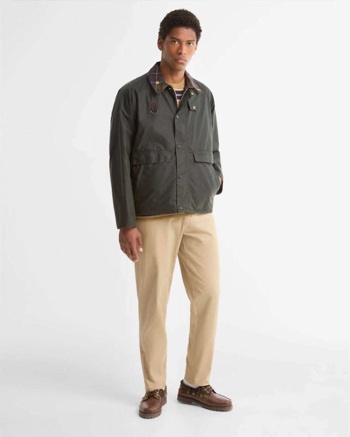 Veste cirée courte Barbour Icons Spey sage pour homme, sixième vue