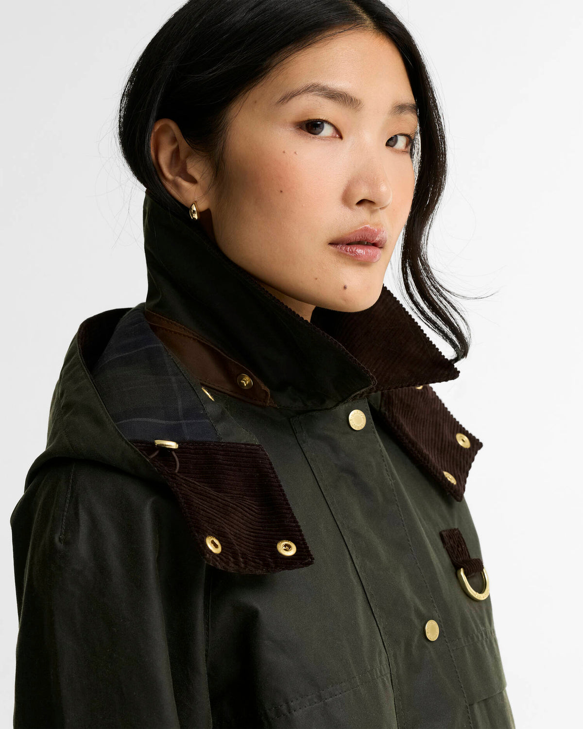 Veste cirée à capuche Barbour Wrenwood fern bark femme, deuxième vue