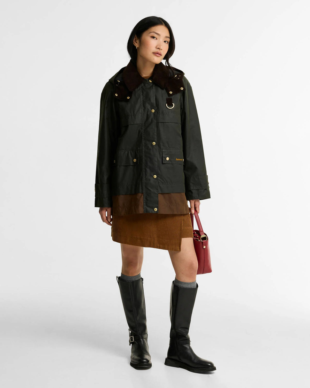 Veste cirée à capuche Barbour Wrenwood fern bark femme, quatrième vue
