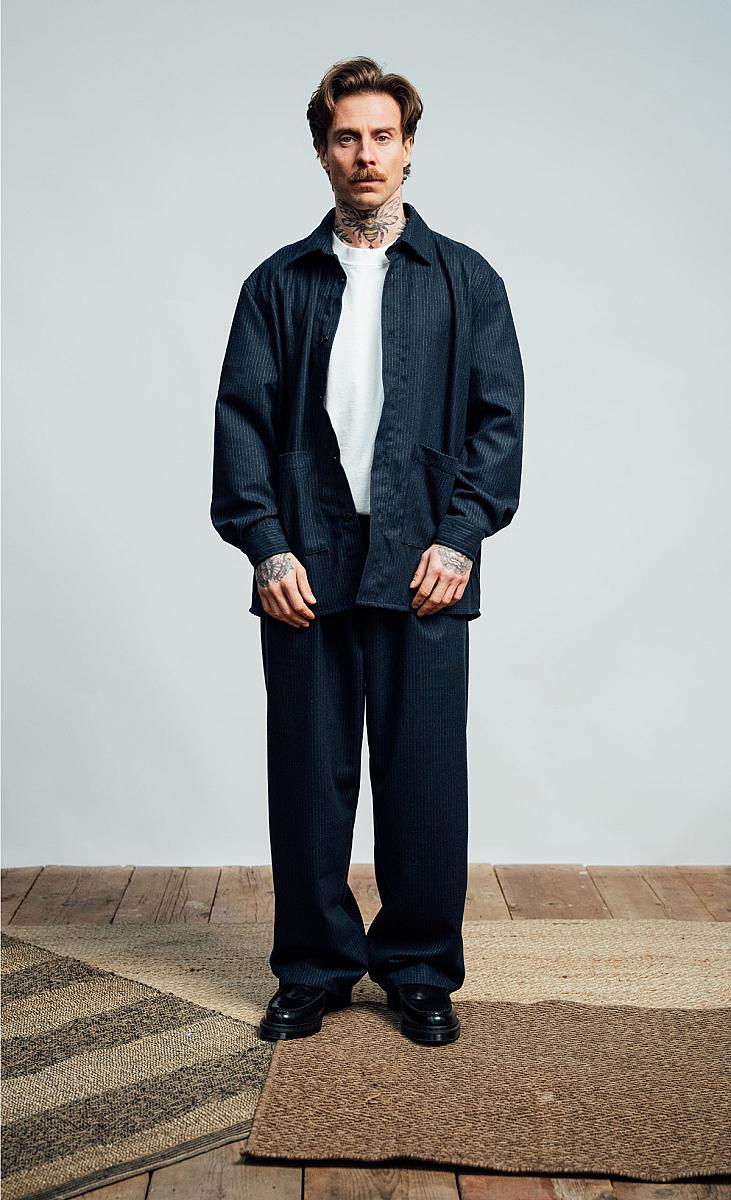 Pantalon homme Wooden Store Big Osaka rayure gessato, vue complémentaire
