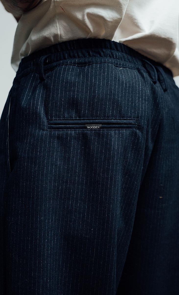 Pantalon homme Wooden Store Big Osaka rayure gessato, autre angle