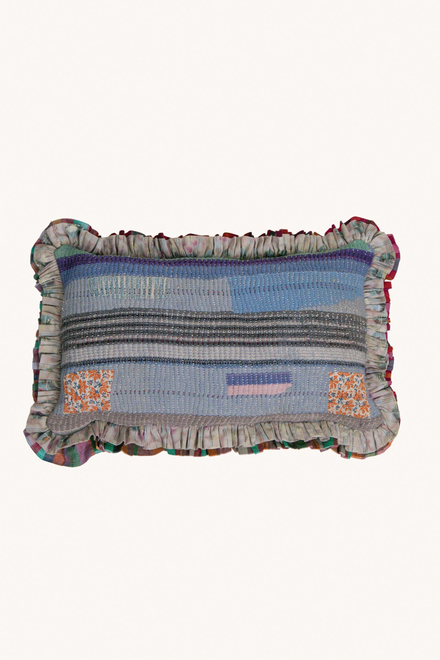L'ÎLE BLEUE - Housse de Coussin Kantha Liberty