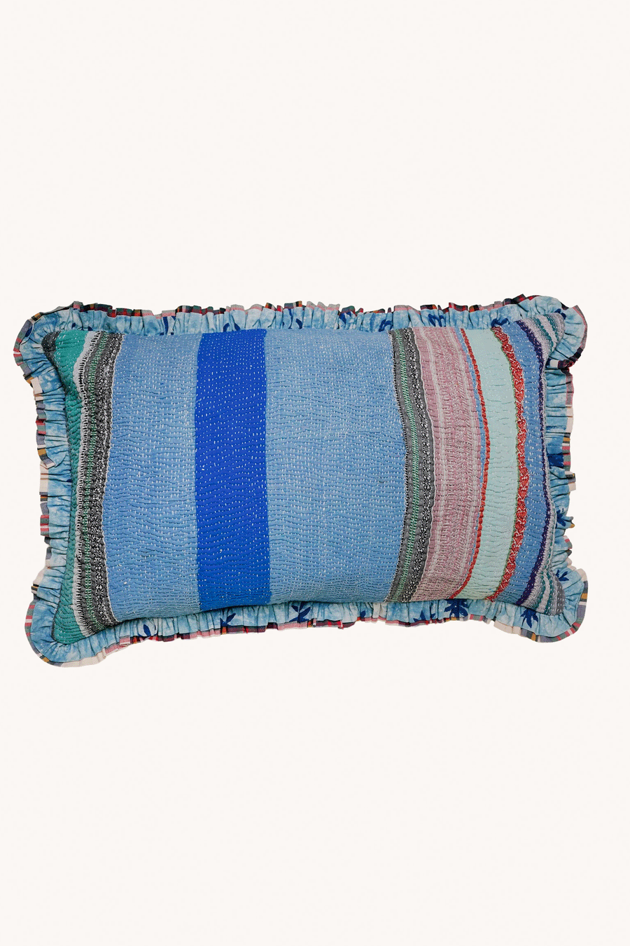 L'ÎLE BLEUE - Housse de Coussin Kantha 10