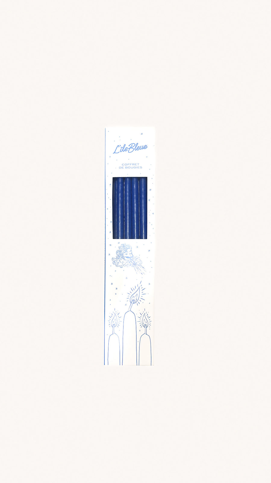 CIERGERIE DES PREMONTRES - Coffret de 10 bougies bleu