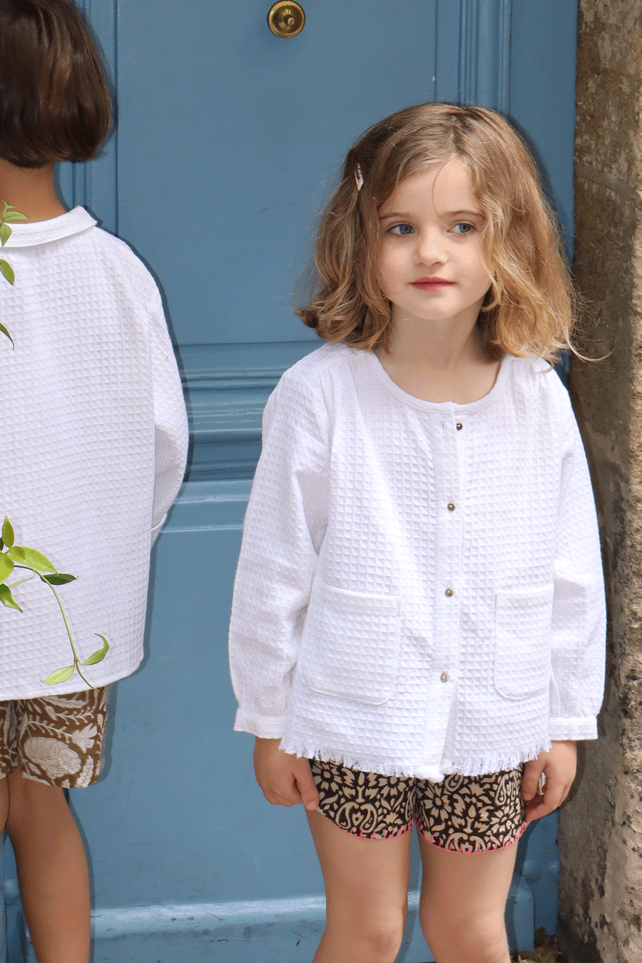 L'ÎLE BLEUE - KAMINI HONEYCOMB BLOUSE CHILD WHITE