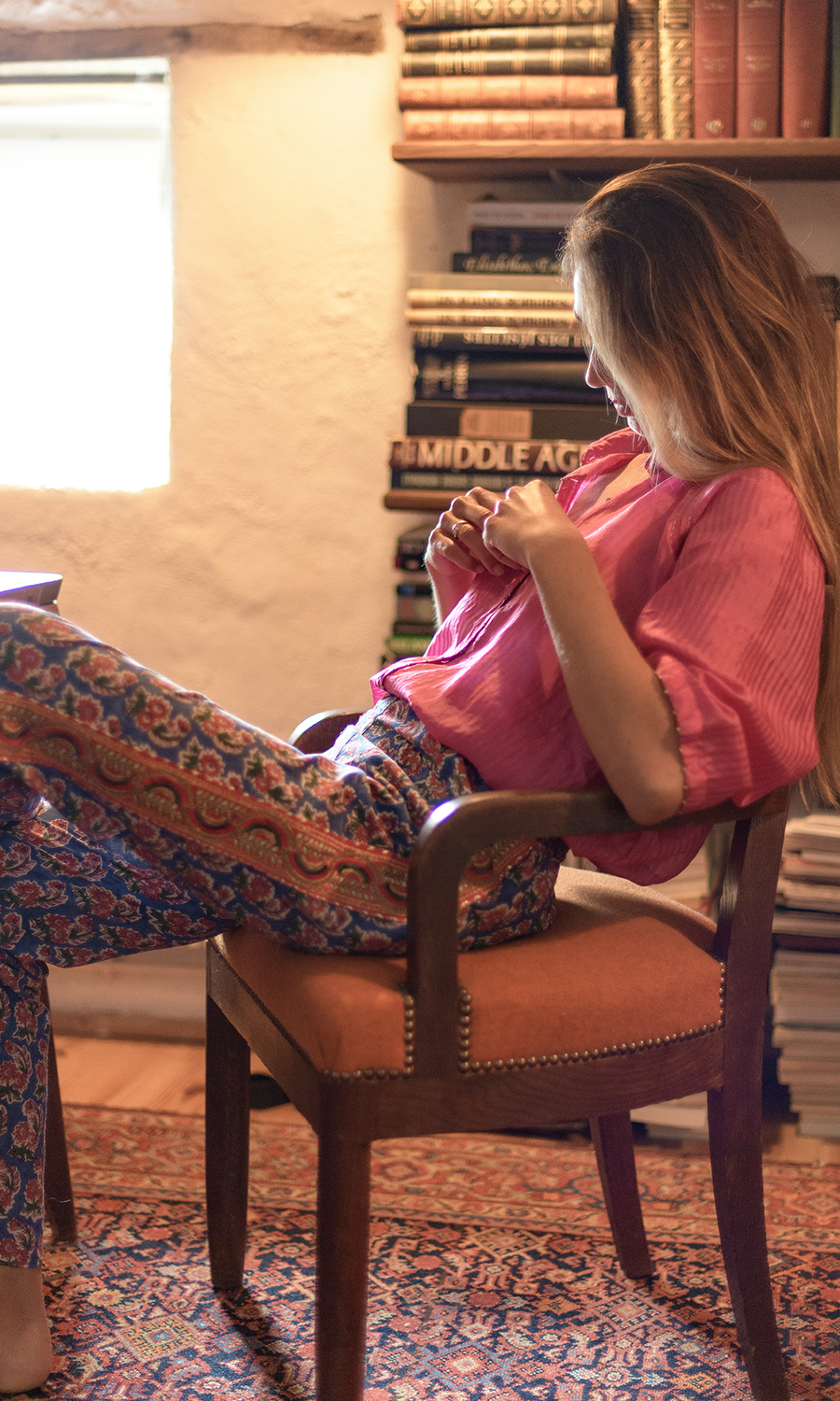 L'ILE BLEUE - Blouse Nochon soie rose fushia