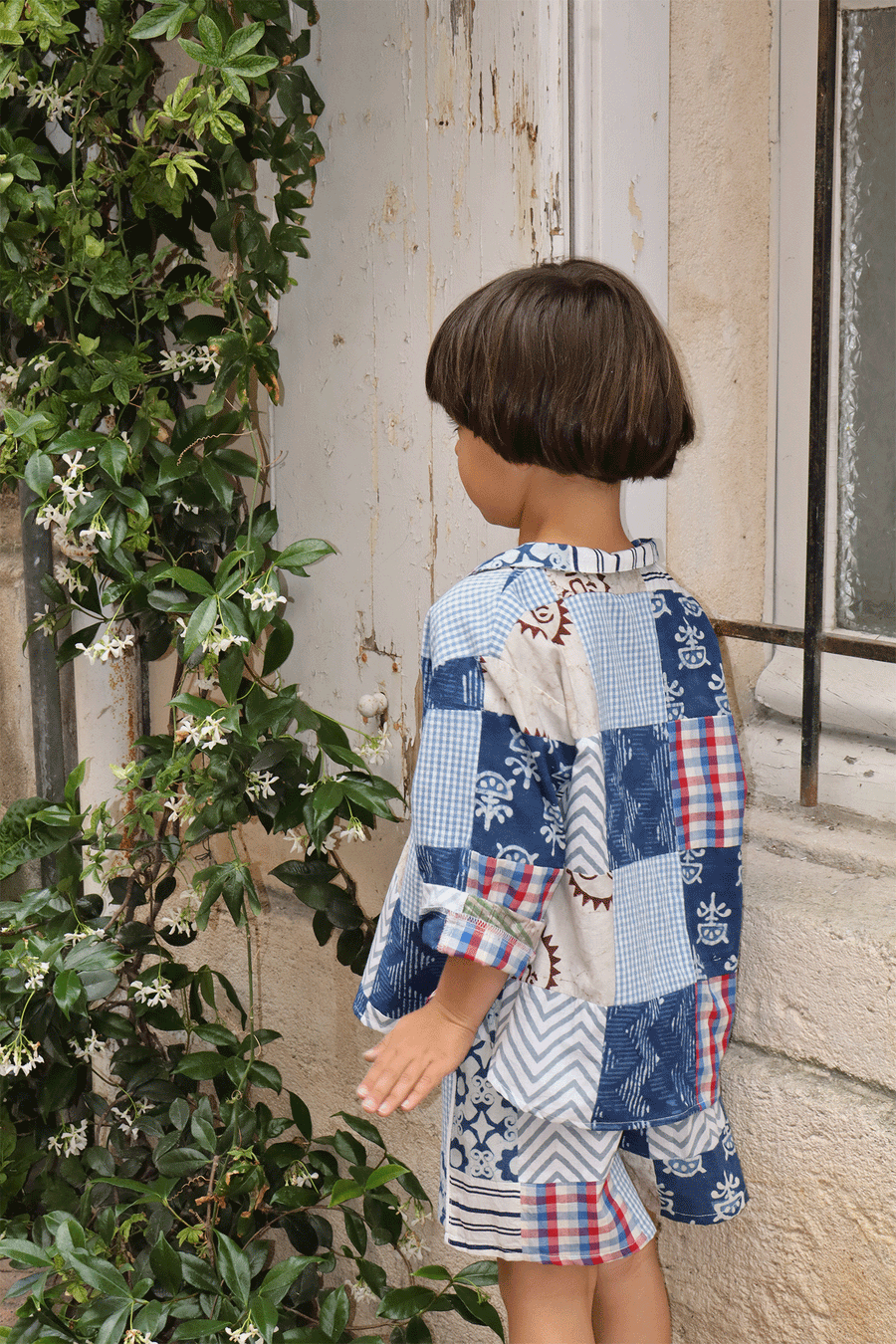 L'ÎLE BLEUE - SHORT POUR GARÇON EN PATCHWORK BLEU
