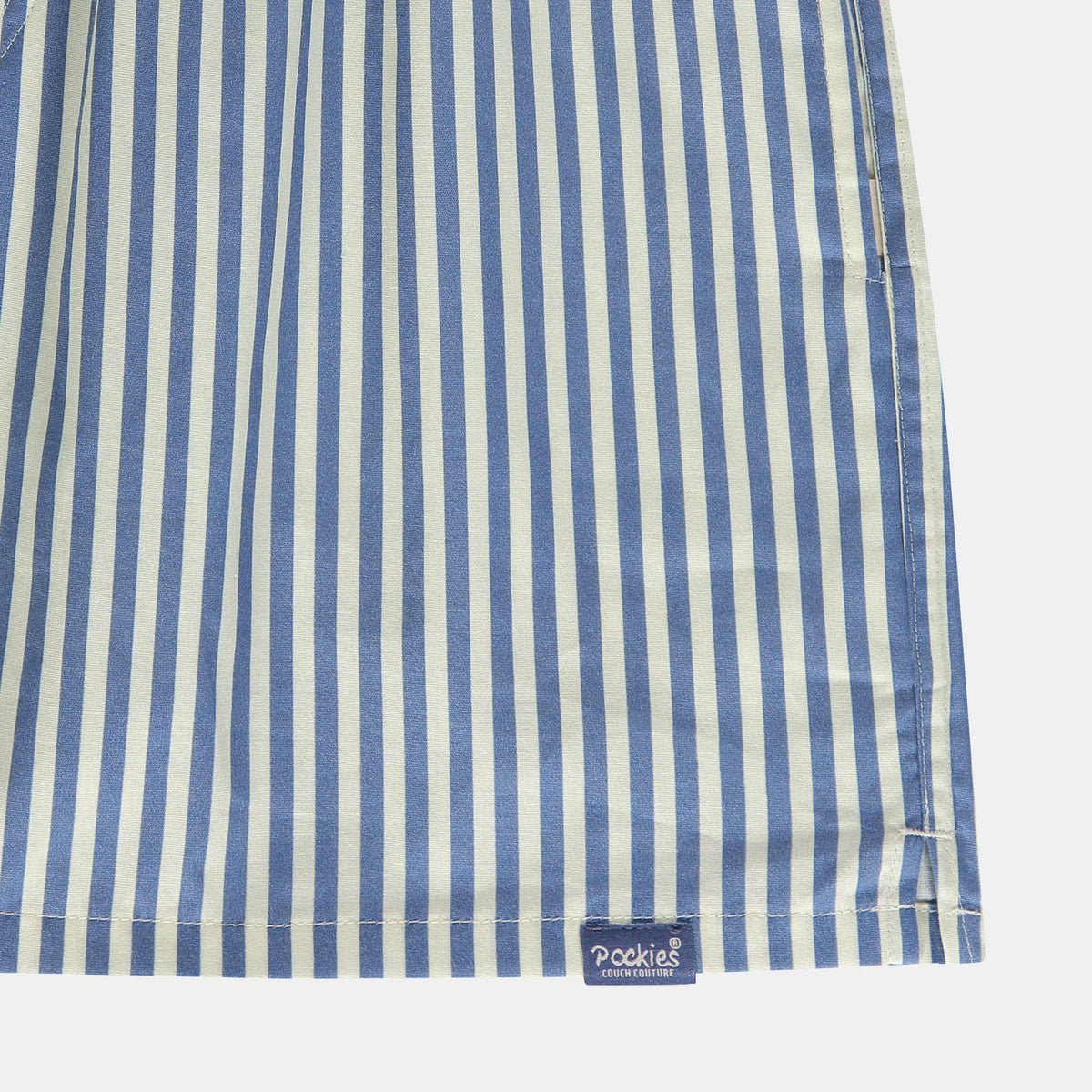 Boxer Pockies Blue Striped à rayures bleues, vue de détail