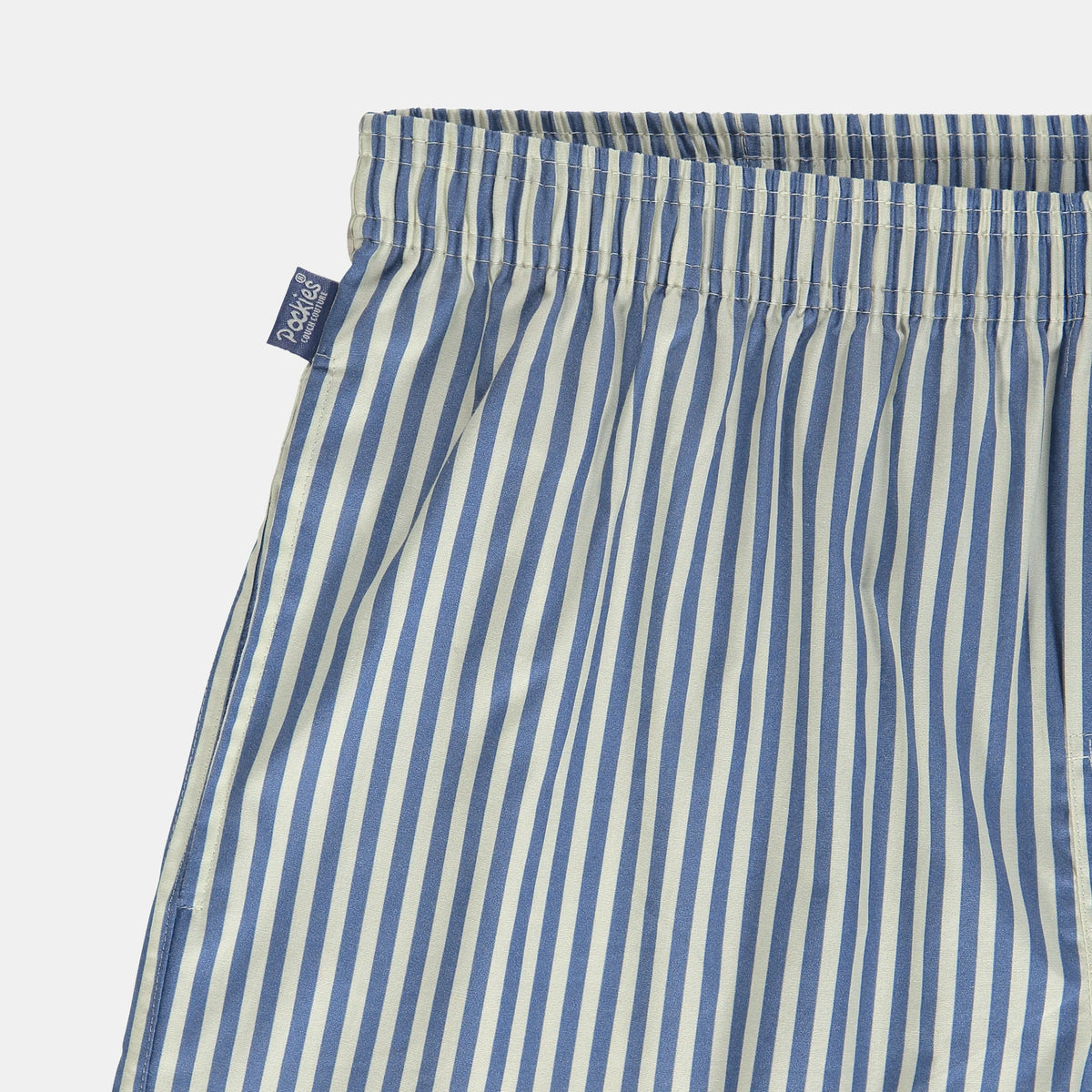 Boxer Pockies Blue Striped à rayures bleues, autre angle