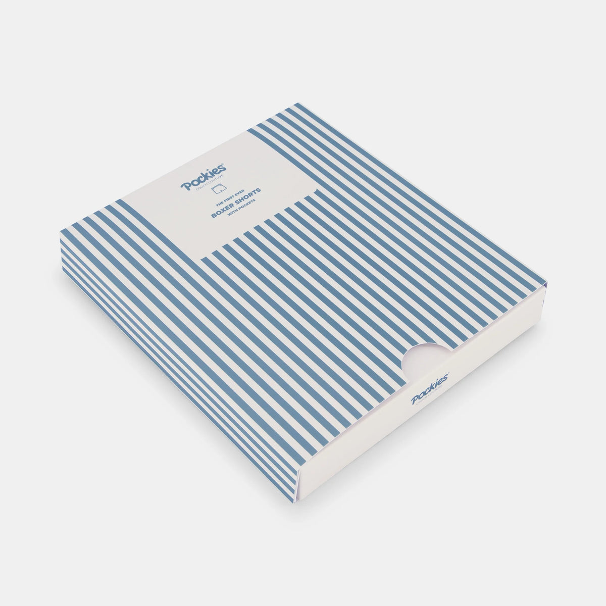 Boxer Pockies Blue Striped à rayures bleues, vue complémentaire