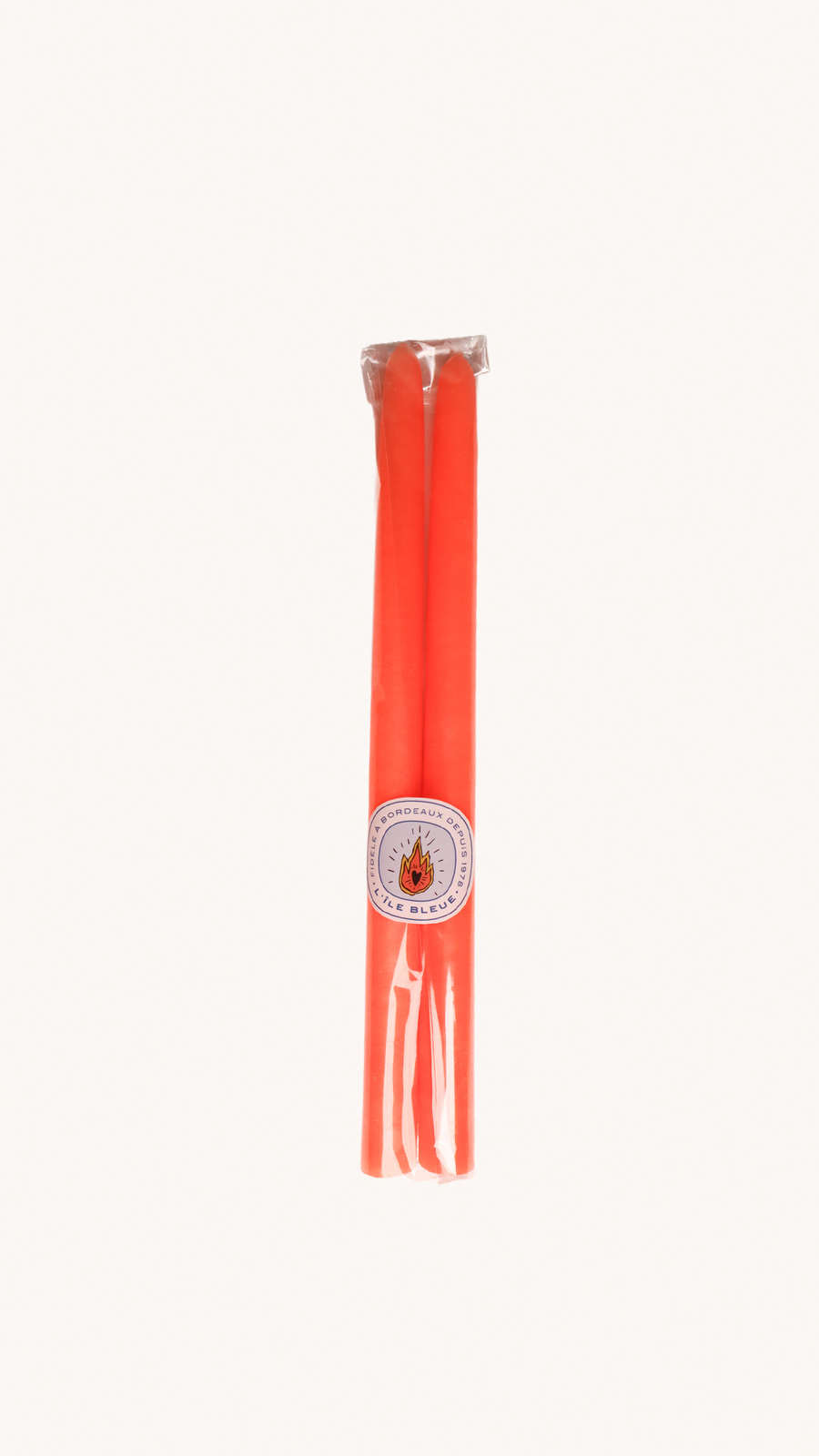 Ciergerie des Prémontrés - LOT DE 2 BOUGIES CONIQUES ORANGE FLUO
