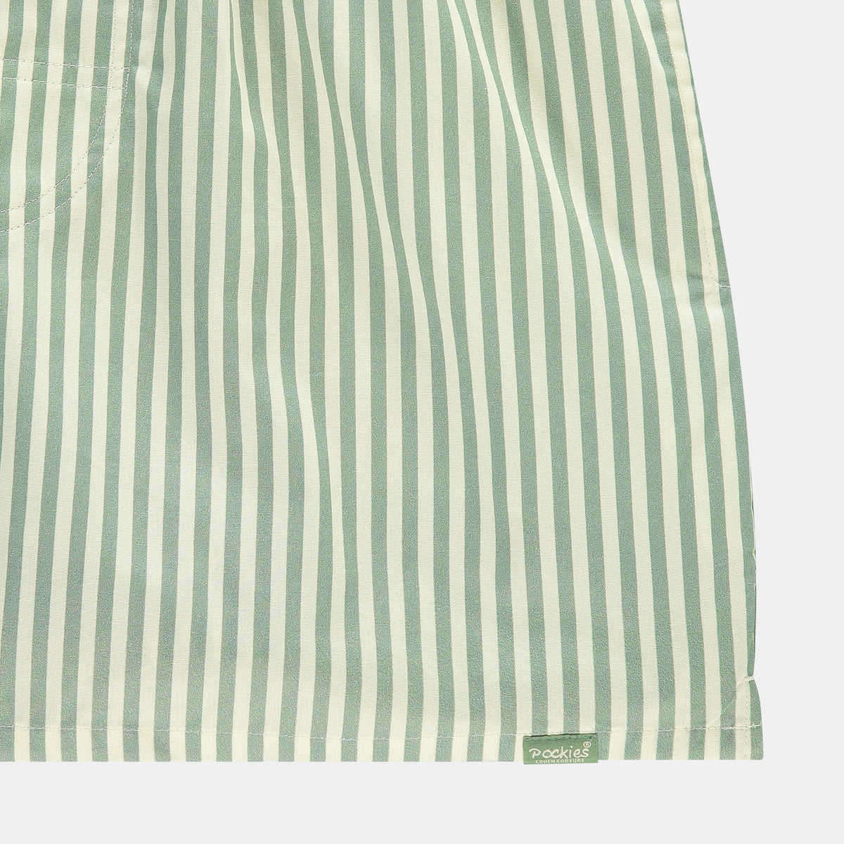 Boxer Pockies Green Striped à rayures vertes, autre angle