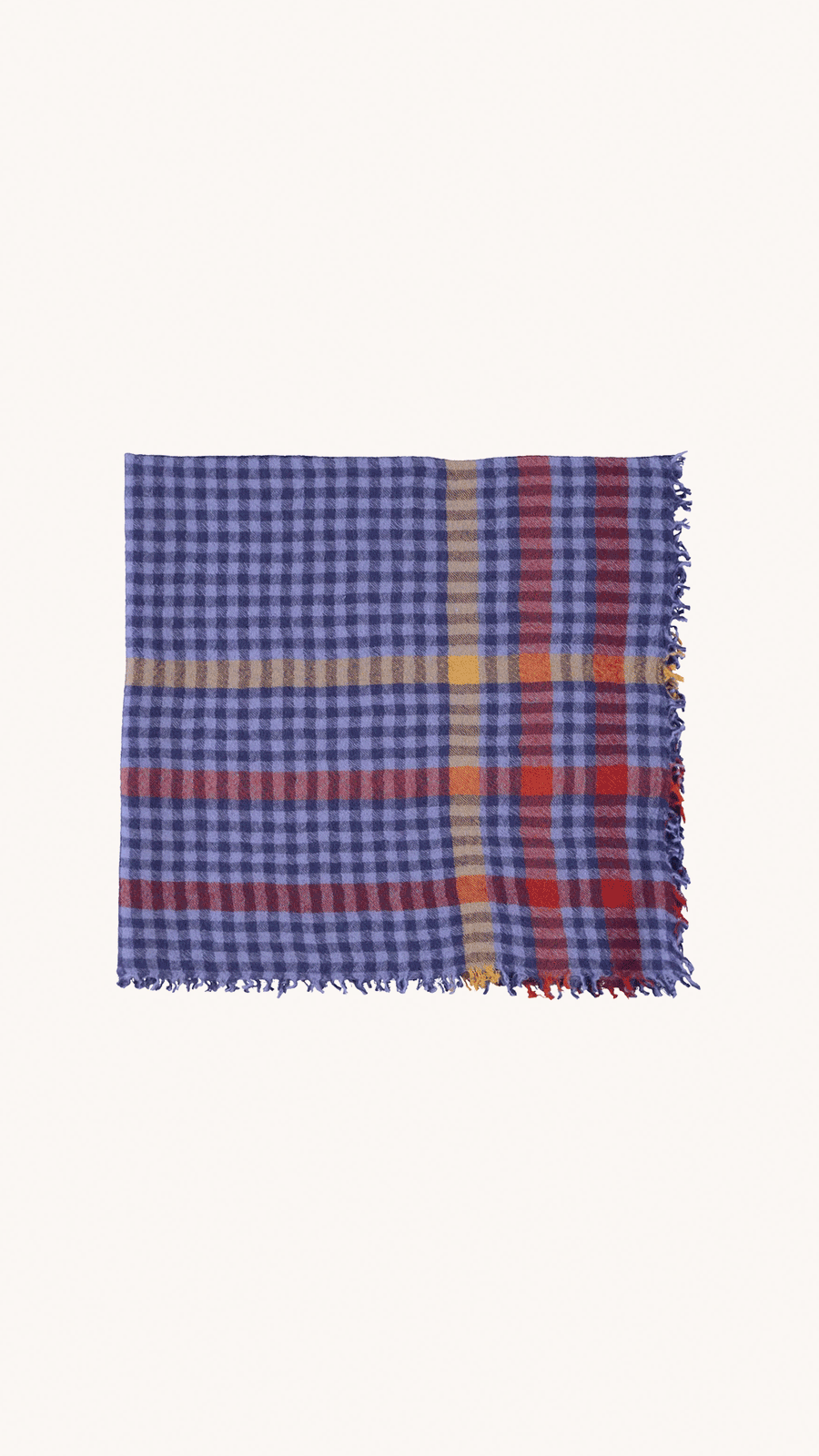 SISTERS DEPARTMENT - Foulard à Carreaux Violet et Rouge