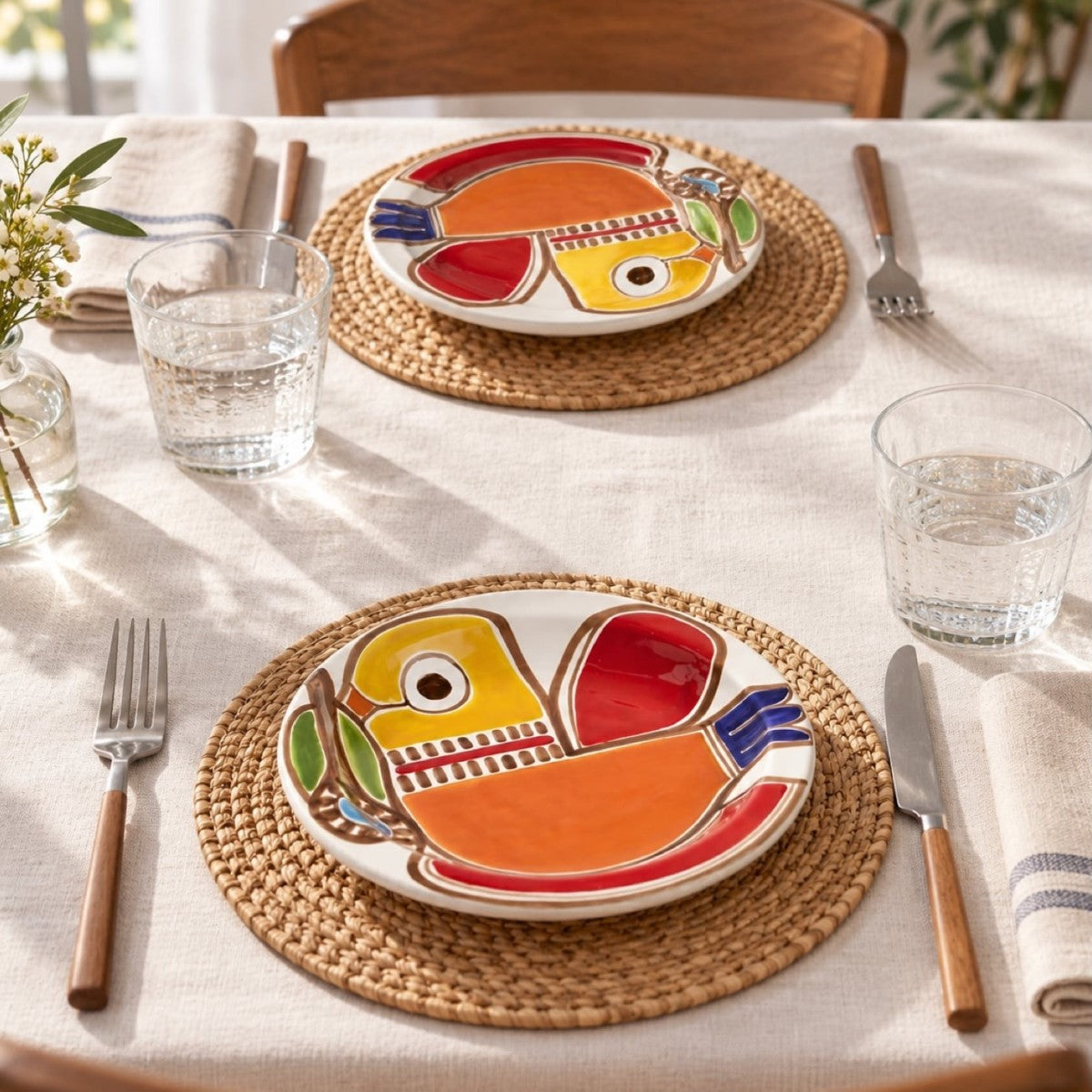 Assiette ronde Strombolicchio Ceramiche De Simone multicolore, troisième vue