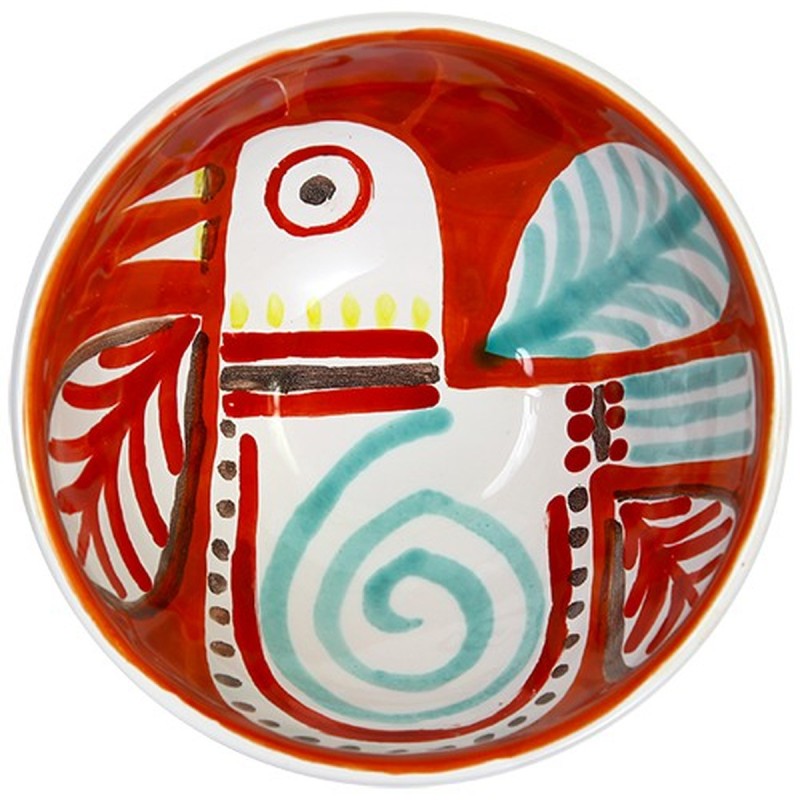 Bol Marettimo Ceramiche De Simone rouge et bleu peint main, vue principale
