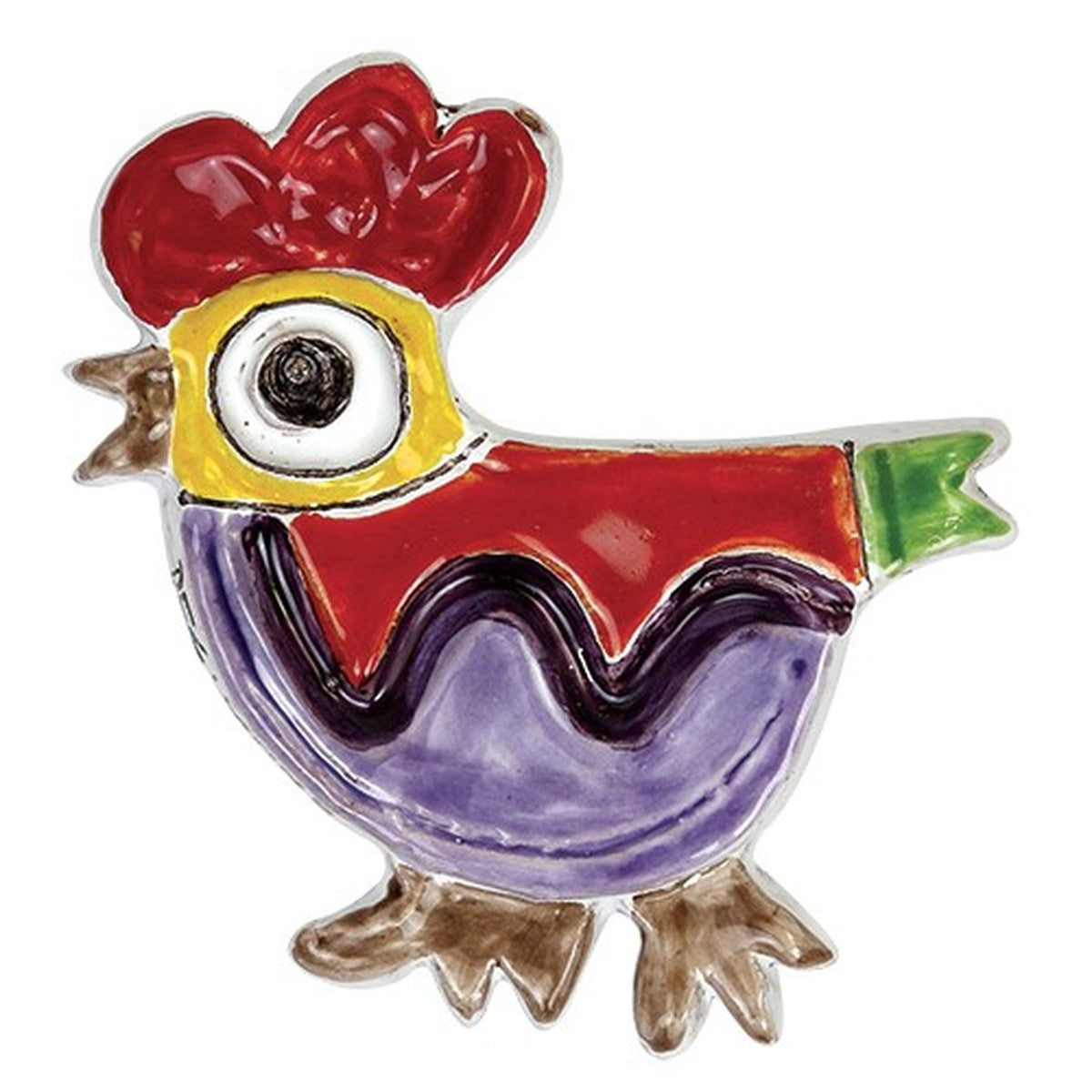 Coq en bas-relief Ceramiche De Simone céramique multicolore, vue principale