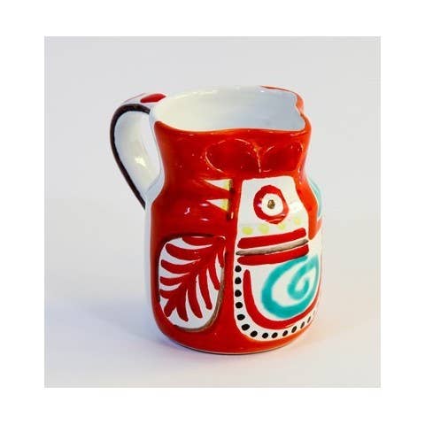 Laitière Marettimo Ceramiche De Simone rouge et blanc peinte main, vue principale