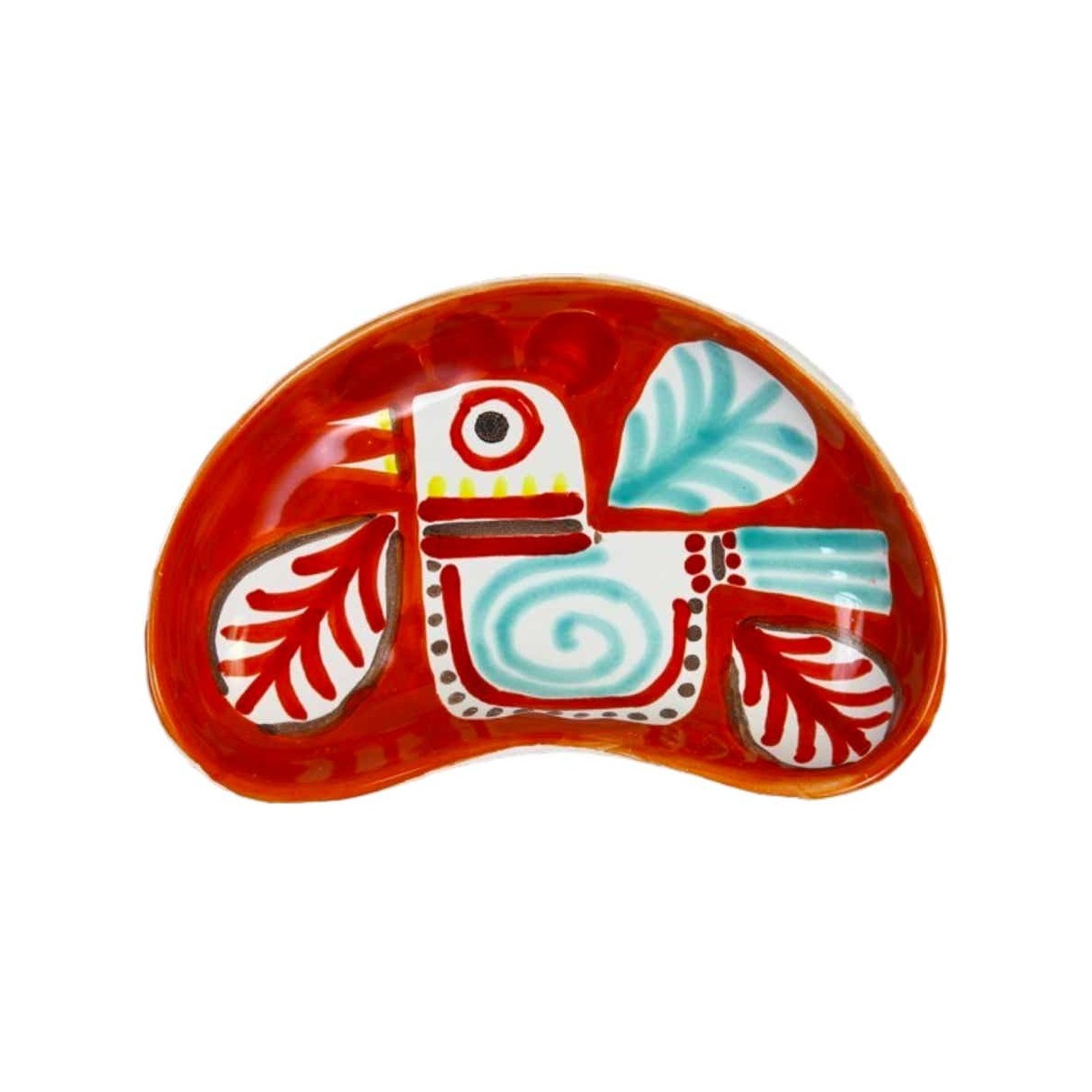Plat demi-lune Mezzaluna Marettimo Ceramiche De Simone rouge, vue principale