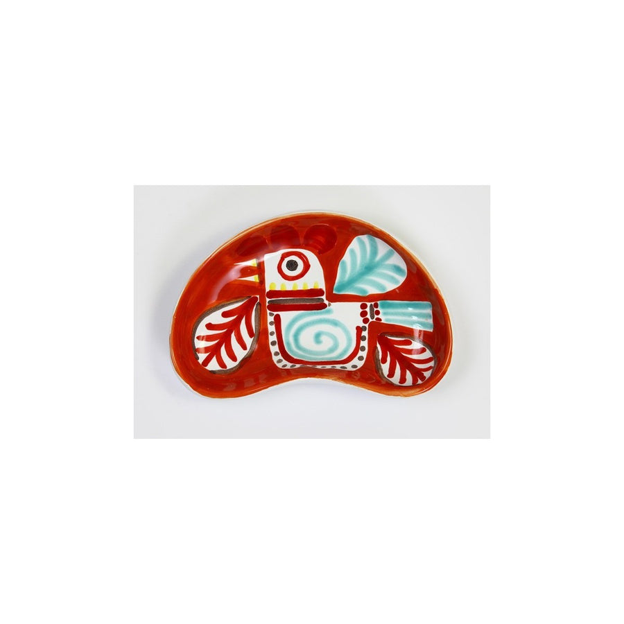 Plat demi-lune Mezzaluna Marettimo Ceramiche De Simone rouge, deuxième vue