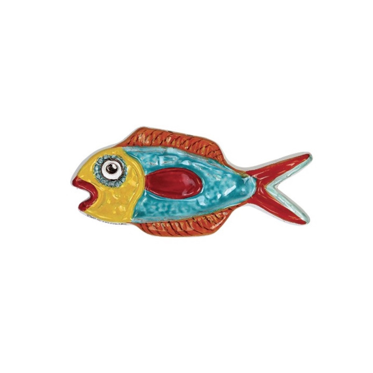 Poisson en bas-relief allongé Ceramiche De Simone multicolore, vue principale