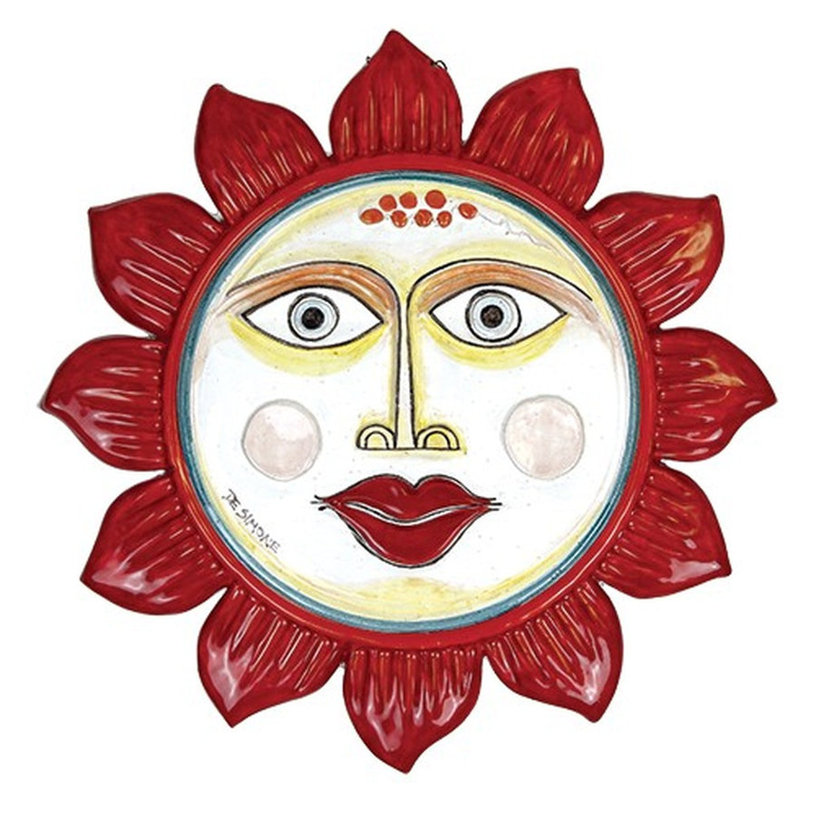 Soleil mural en céramique Ceramiche De Simone rouge 30 cm