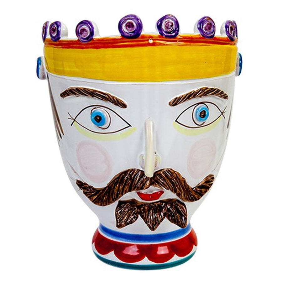 Vase tête de Paladino Ceramiche De Simone multicolore, vue principale