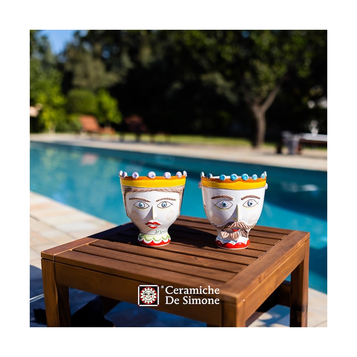 Vase tête de Paladino Ceramiche De Simone multicolore, troisième vue