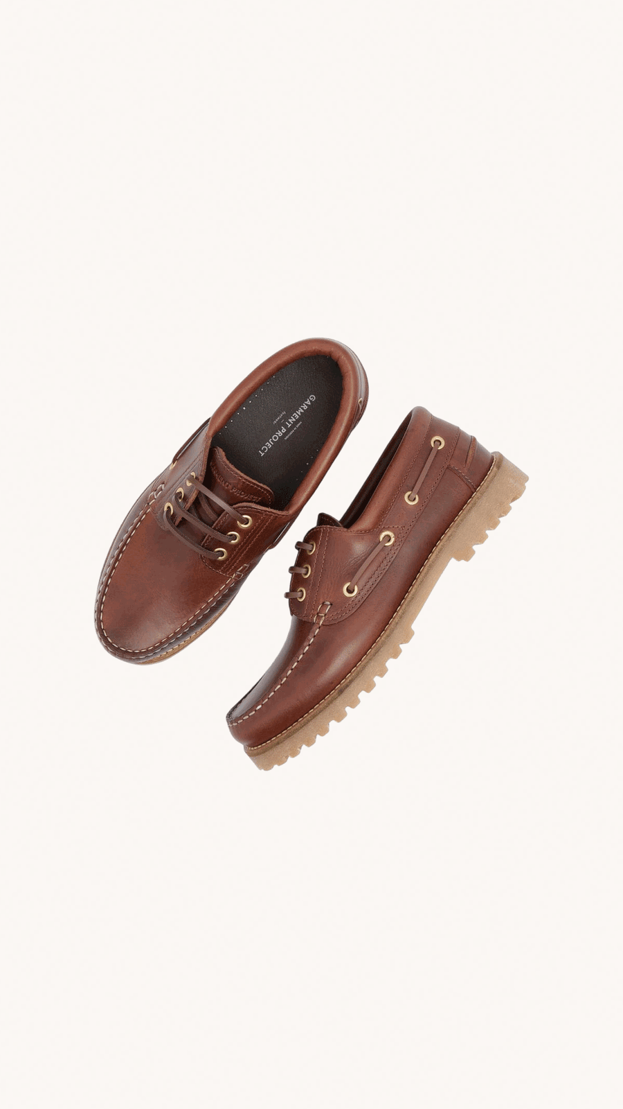 GARMENT PROJECT - Chaussures bateau homme cuir marron