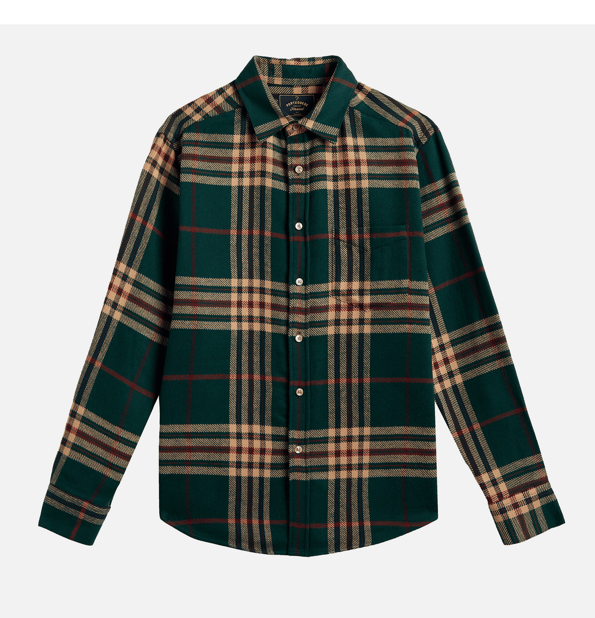 Chemise Cervo Green Portuguese Flannel à motif tartan vert
