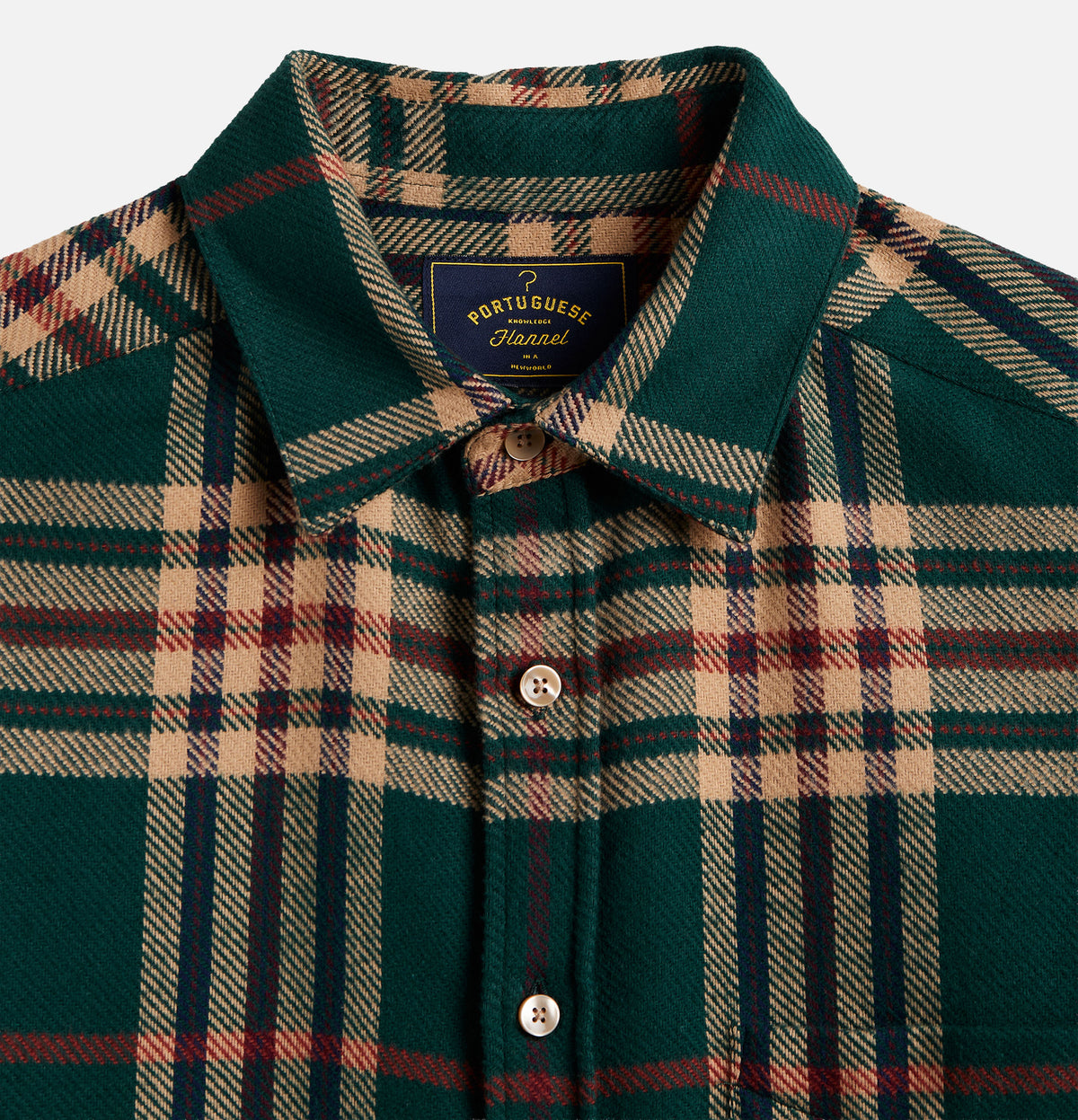 Chemise Cervo Green Portuguese Flannel à motif tartan vert
