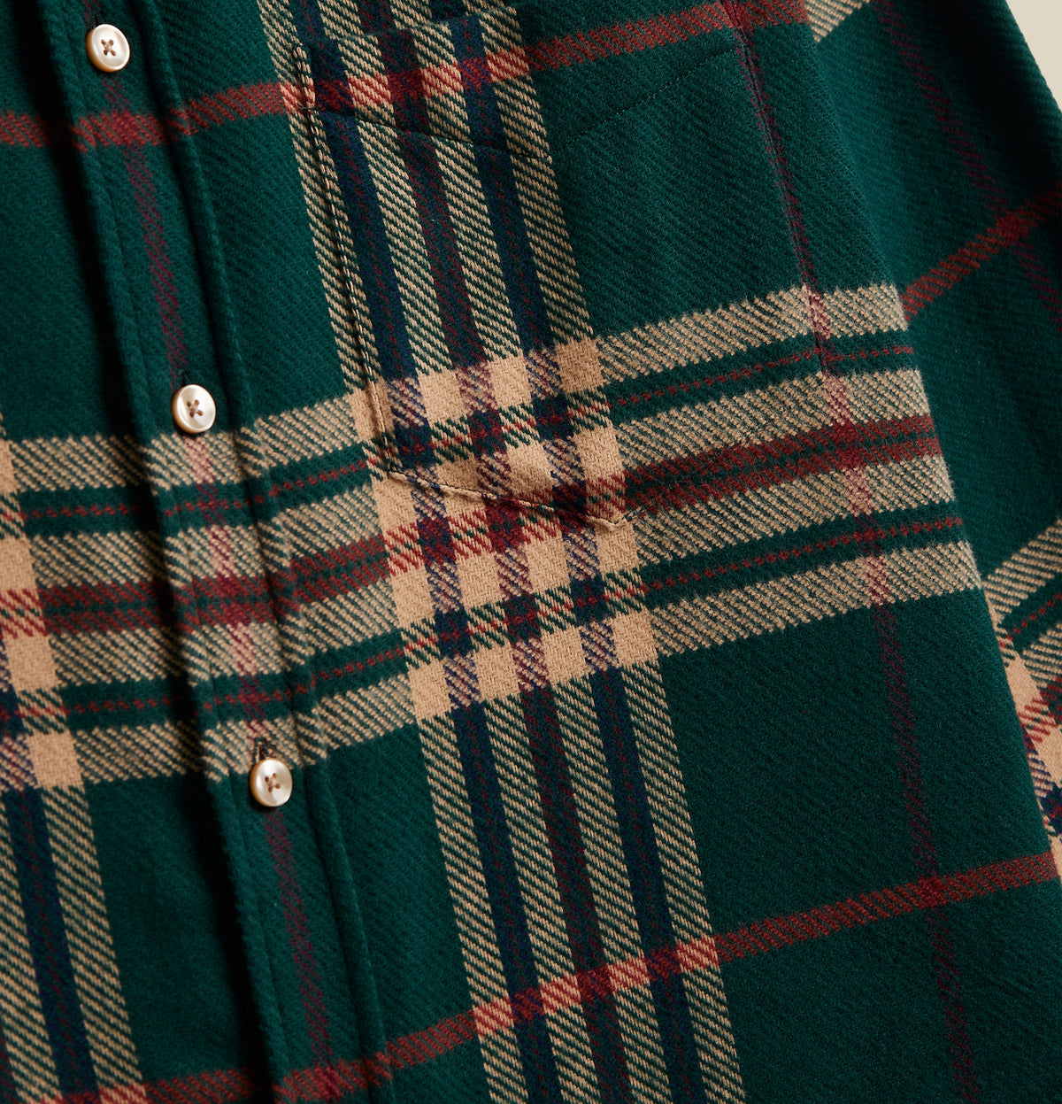 Chemise Cervo Green Portuguese Flannel à motif tartan vert