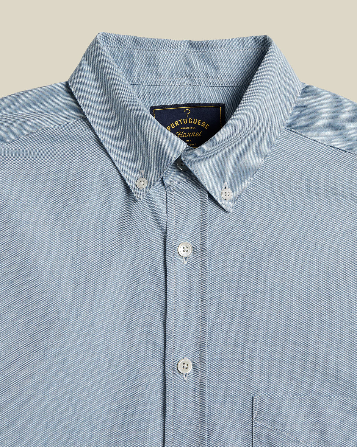 Col boutonné de la chemise Montebelo Portuguese Flannel bleu ciel