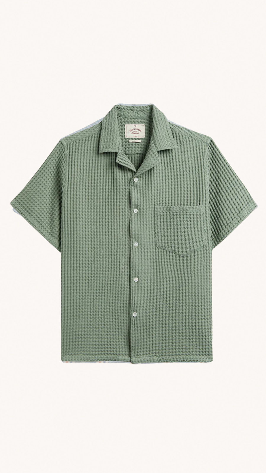 PORTUGUESE FLANNEL - CHEMISETTE CORNELIUS VERTE