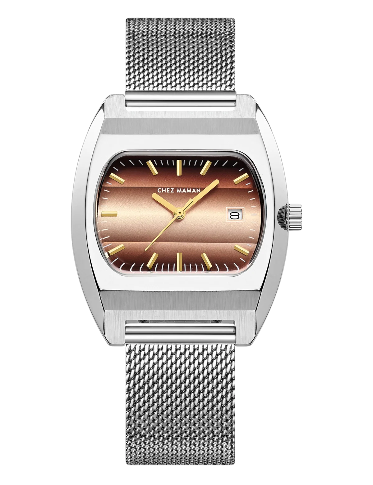 Montre Chez Maman Magnum Copper Sunrise bracelet milanais, vue principale