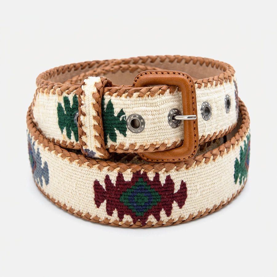 Ceinture tissée unisexe La Mansa Blanc, vue principale