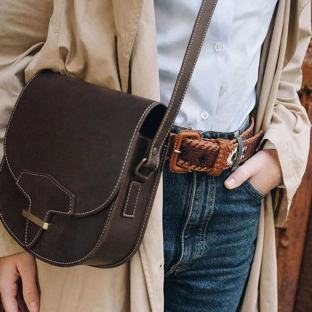 Ceinture tissée unisexe La Mansa Chocolat, quatrième vue