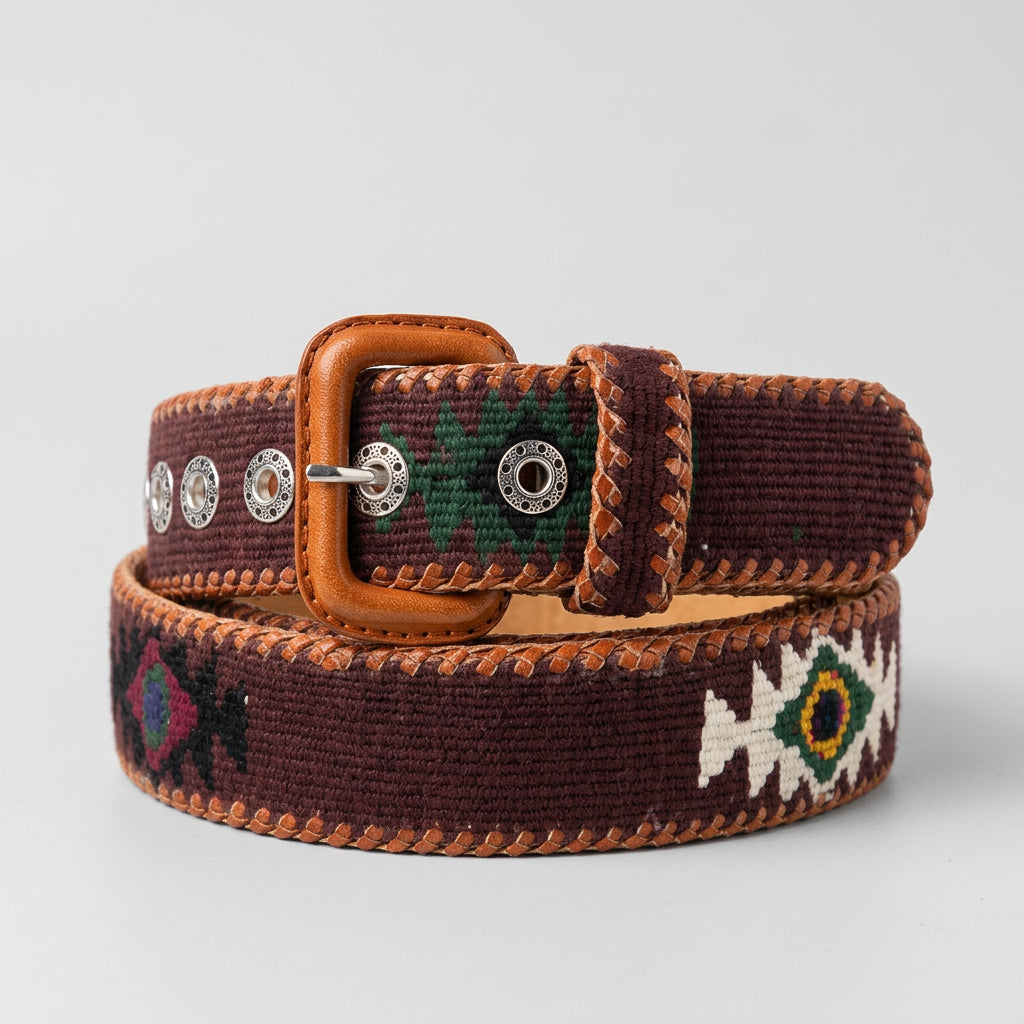 Ceinture tissée unisexe La Mansa Chocolat, vue principale