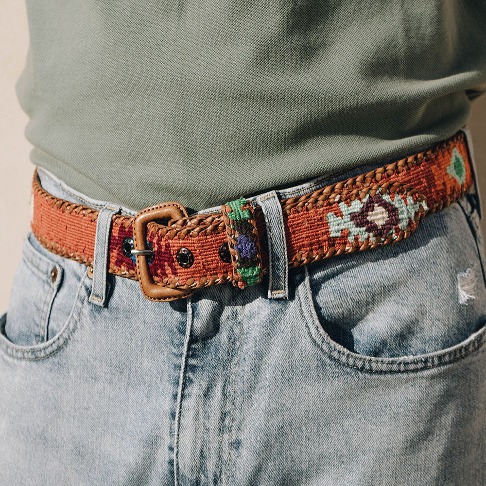 Ceinture tissée unisexe La Mansa Terracotta, deuxième vue