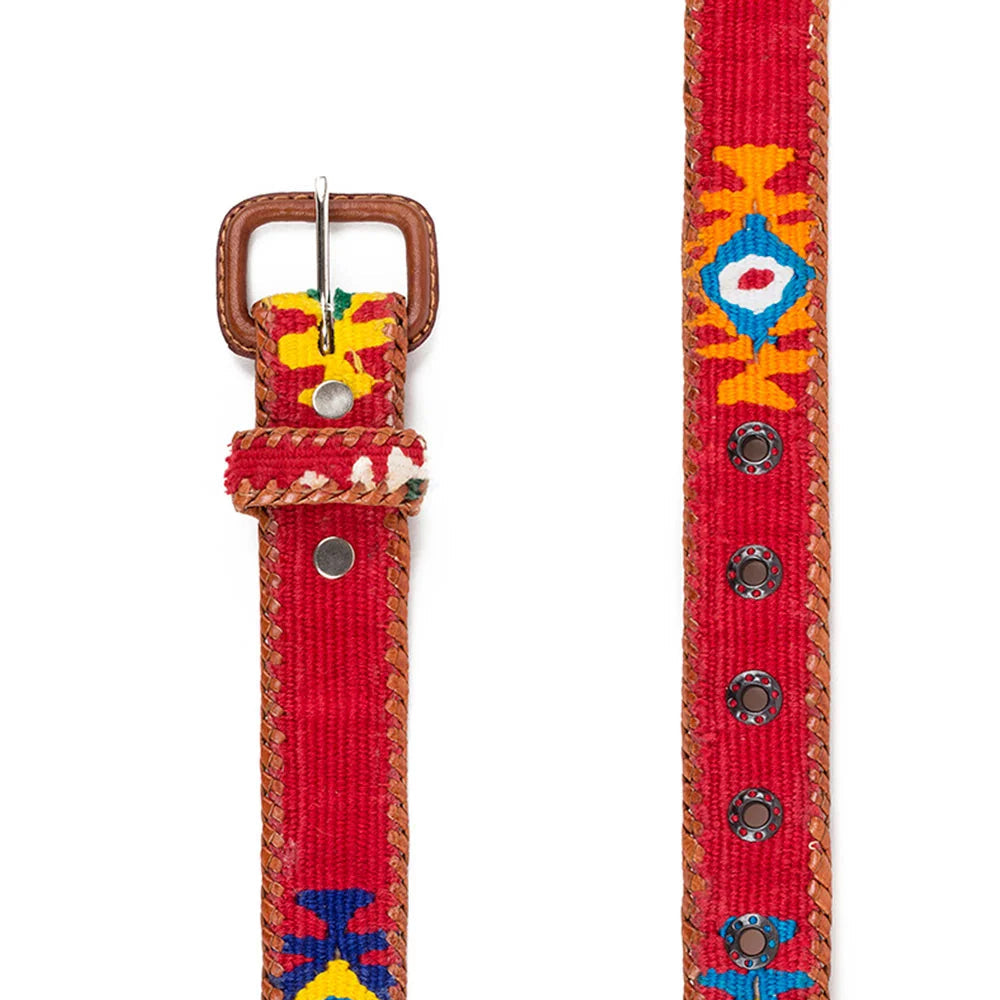 Ceinture tissée unisexe La Mansa Rouge, deuxième vue