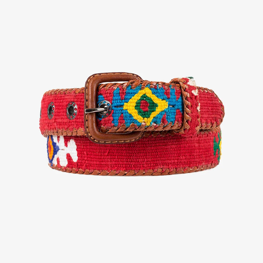 Ceinture tissée unisexe La Mansa Rouge, vue principale