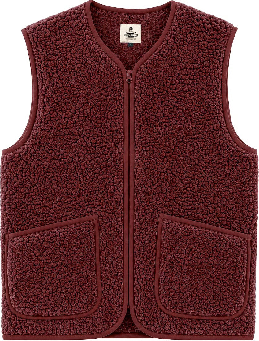 Veste sans manches Pepitko Coldbreaker laine bouclée Cherry Liqueur, vue principale