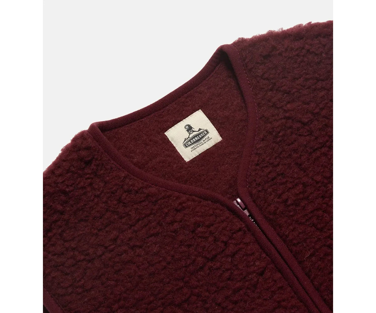 Veste sans manches Pepitko Coldbreaker laine bouclée Cherry Liqueur, quatrième vue