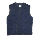 DARK BLUE WOOL SLEEVELESS JACKET