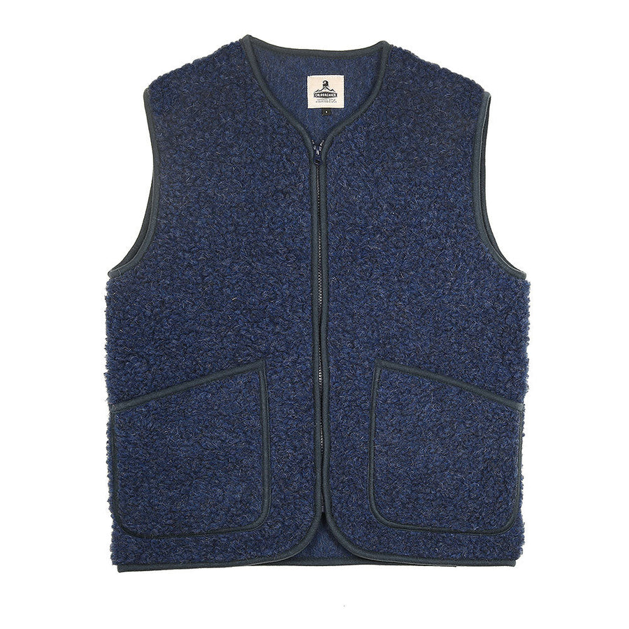Veste sans manches Pepitko Coldbreaker en laine bouclée dark blue, vue principale