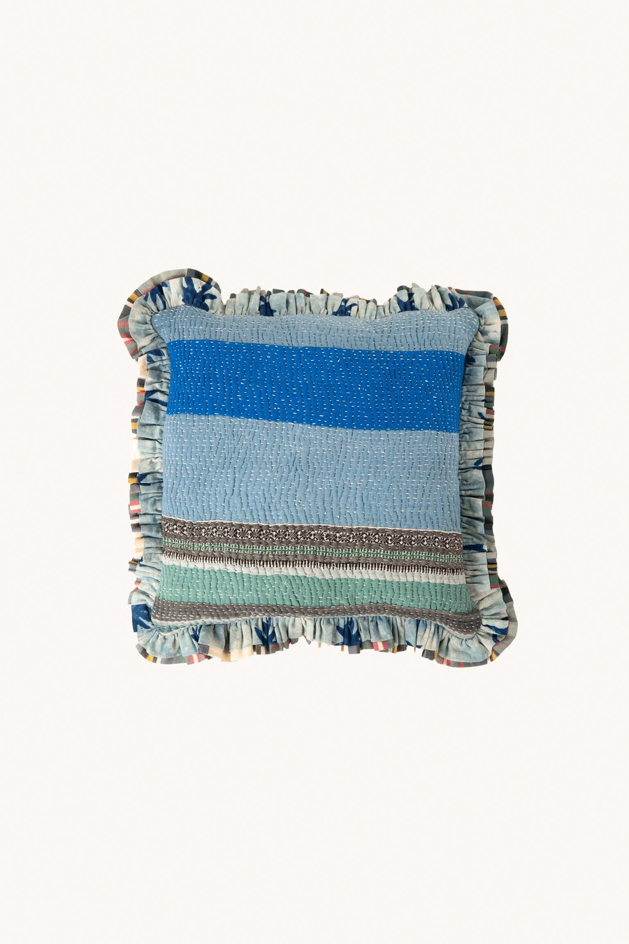 L'ÎLE BLEUE - KANTHA CUSHION 20 (40X40)