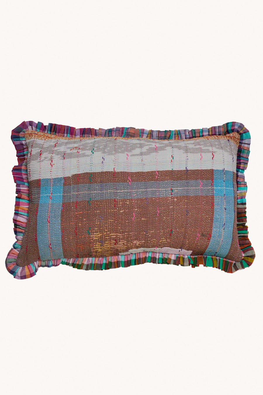 L'ÎLE BLEUE - Housse de Coussin Kantha 1