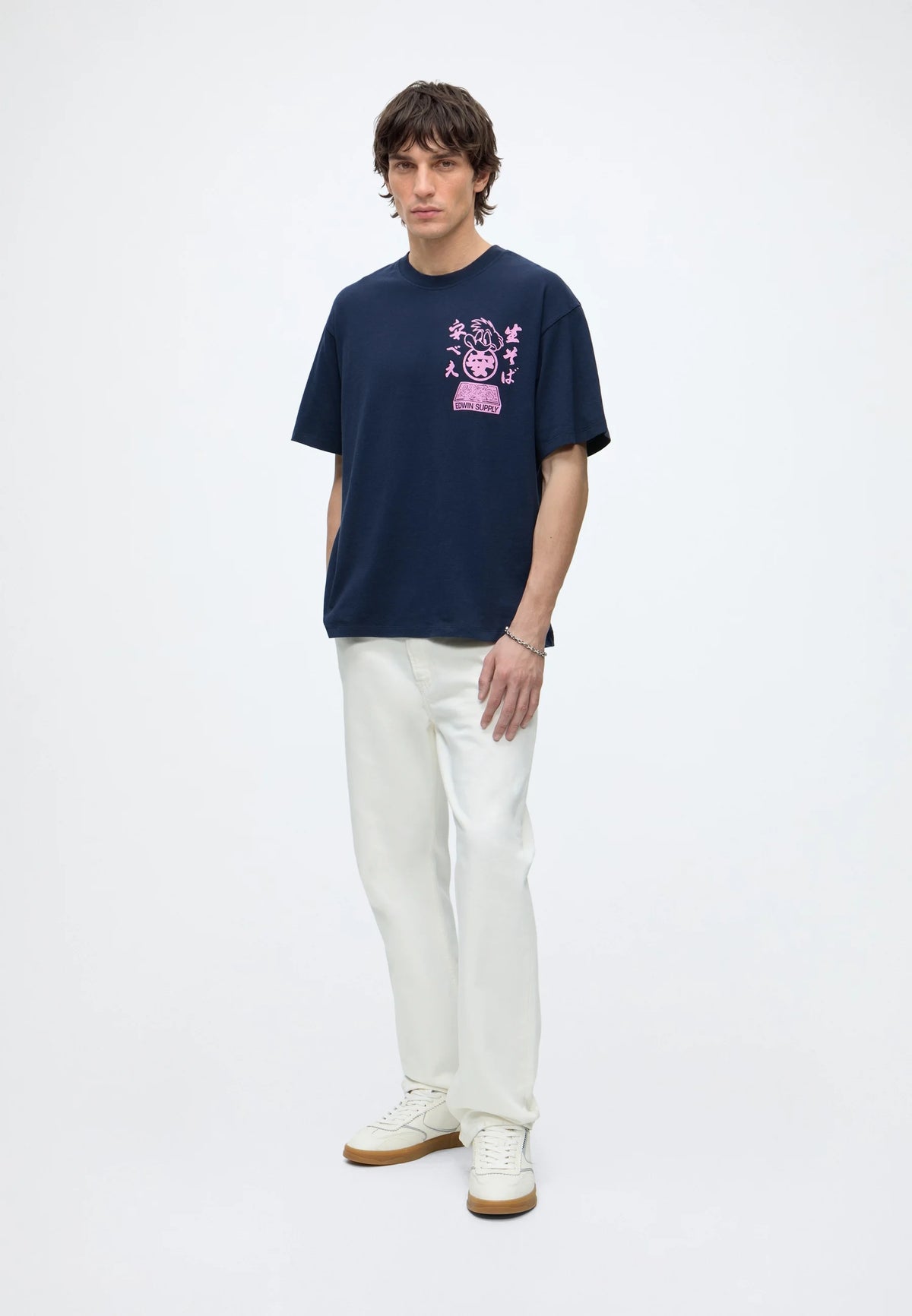 T-shirt homme Edwin Soba Yasube imprimé bleu marine, quatrième vue